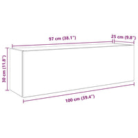 Thumbnail for Bad-Wandschrank Schwarz 100x25x30 cm Holzwerkstoff