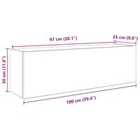 Thumbnail for Bad-Wandschrank Grau Sonoma 100x25x30 cm Holzwerkstoff