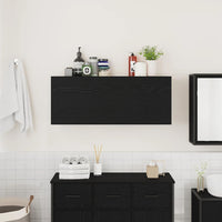 Thumbnail for Bad-Wandschrank Schwarz 100x25x40 cm Holzwerkstoff
