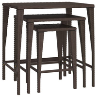Thumbnail for Garten-Satztische 3 Stk. Braun Poly Rattan