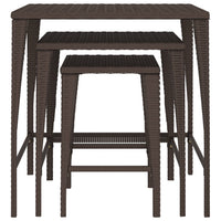 Thumbnail for Garten-Satztische 3 Stk. Braun Poly Rattan