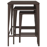 Thumbnail for Garten-Satztische 3 Stk. Braun Poly Rattan