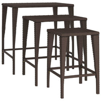 Thumbnail for Garten-Satztische 3 Stk. Braun Poly Rattan