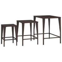 Thumbnail for Garten-Satztische 3 Stk. Braun Poly Rattan