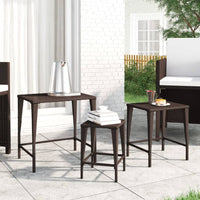 Thumbnail for Garten-Satztische 3 Stk. Braun Poly Rattan