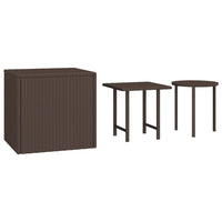 Thumbnail for Garten-Beistelltische 3 Stk. Braun Poly Rattan
