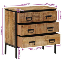 Thumbnail for Sideboards 2 Stk. 70x35x70 cm Raues Mango Massivholz