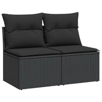 Thumbnail for 4-tlg. Garten-Sofagarnitur mit Kissen Schwarz Poly Rattan