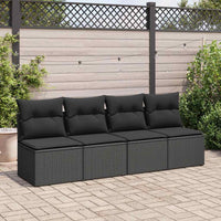 Thumbnail for 4-tlg. Garten-Sofagarnitur mit Kissen Schwarz Poly Rattan