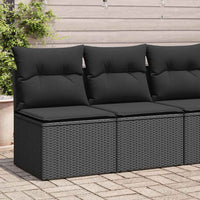 Thumbnail for 4-tlg. Garten-Sofagarnitur mit Kissen Schwarz Poly Rattan