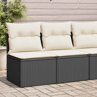 Thumbnail for 4-tlg. Garten-Sofagarnitur mit Kissen Schwarz Poly Rattan