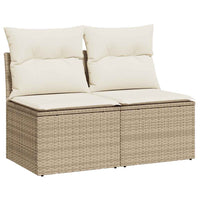 Thumbnail for 4-tlg. Garten-Sofagarnitur mit Kissen Beige Poly Rattan Akazie