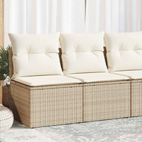 Thumbnail for 4-tlg. Garten-Sofagarnitur mit Kissen Beige Poly Rattan Akazie