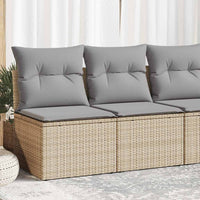 Thumbnail for 4-tlg. Garten-Sofagarnitur mit Kissen Beige Poly Rattan Akazie