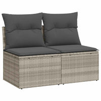 Thumbnail for 4-tlg. Garten-Sofagarnitur mit Kissen Hellgrau Poly Rattan