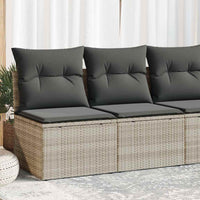 Thumbnail for 4-tlg. Garten-Sofagarnitur mit Kissen Hellgrau Poly Rattan