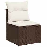 Thumbnail for 4-tlg. Garten-Sofagarnitur mit Kissen Braun Poly Rattan Akazie