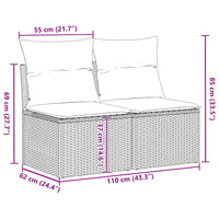 Thumbnail for 4-tlg. Garten-Sofagarnitur mit Kissen Schwarz Poly Rattan