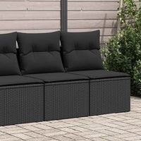 Thumbnail for 4-tlg. Garten-Sofagarnitur mit Kissen Schwarz Poly Rattan