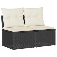 Thumbnail for 4-tlg. Garten-Sofagarnitur mit Kissen Schwarz Poly Rattan
