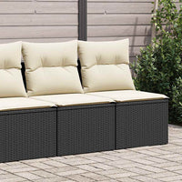 Thumbnail for 4-tlg. Garten-Sofagarnitur mit Kissen Schwarz Poly Rattan