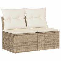 Thumbnail for 4-tlg. Garten-Sofagarnitur mit Kissen Beige Poly Rattan Akazie