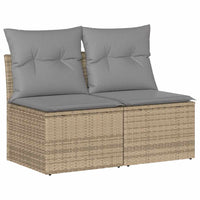 Thumbnail for 4-tlg. Garten-Sofagarnitur mit Kissen Beige Poly Rattan Akazie