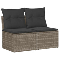 Thumbnail for 4-tlg. Garten-Sofagarnitur mit Kissen Grau Poly Rattan Akazie