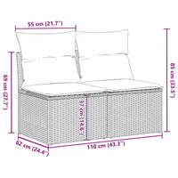Thumbnail for 4-tlg. Garten-Sofagarnitur mit Kissen Grau Poly Rattan Akazie