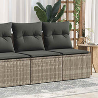 Thumbnail for 4-tlg. Garten-Sofagarnitur mit Kissen Grau Poly Rattan Akazie