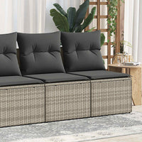 Thumbnail for 4-tlg. Garten-Sofagarnitur mit Kissen Hellgrau Poly Rattan