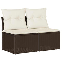 Thumbnail for 4-tlg. Garten-Sofagarnitur mit Kissen Braun Poly Rattan Akazie