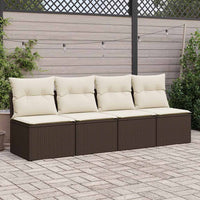 Thumbnail for 4-tlg. Garten-Sofagarnitur mit Kissen Braun Poly Rattan Akazie