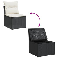Thumbnail for 4-tlg. Garten-Sofagarnitur mit Kissen Schwarz Poly Rattan