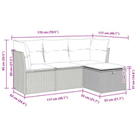 Thumbnail for 4-tlg. Garten-Sofagarnitur mit Kissen Beige Poly Rattan