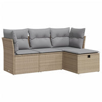 Thumbnail for 4-tlg. Garten-Sofagarnitur mit Kissen Beige Poly Rattan