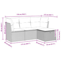 Thumbnail for 4-tlg. Garten-Sofagarnitur mit Kissen Braun Poly Rattan