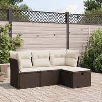 Thumbnail for 4-tlg. Garten-Sofagarnitur mit Kissen Braun Poly Rattan