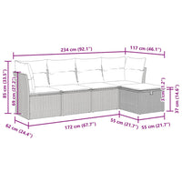 Thumbnail for 5-tlg. Garten-Sofagarnitur mit Kissen Beige Poly Rattan