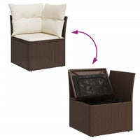 Thumbnail for 5-tlg. Garten-Sofagarnitur mit Kissen Braun Poly Rattan