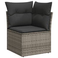 Thumbnail for 6-tlg. Garten-Sofagarnitur mit Kissen Grau Poly Rattan