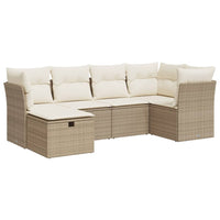 Thumbnail for 6-tlg. Garten-Sofagarnitur mit Kissen Beige Poly Rattan