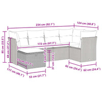 Thumbnail for 6-tlg. Garten-Sofagarnitur mit Kissen Beige Poly Rattan