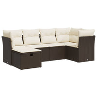 Thumbnail for 6-tlg. Garten-Sofagarnitur mit Kissen Braun Poly Rattan