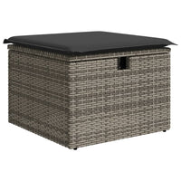 Thumbnail for 7-tlg. Garten-Sofagarnitur mit Kissen Grau Poly Rattan