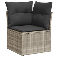 Thumbnail for 7-tlg. Garten-Sofagarnitur mit Kissen Hellgrau Poly Rattan