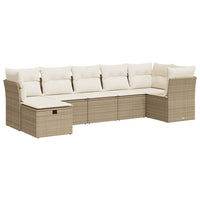 Thumbnail for 7-tlg. Garten-Sofagarnitur mit Kissen Beige Poly Rattan