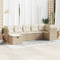Thumbnail for 7-tlg. Garten-Sofagarnitur mit Kissen Beige Poly Rattan