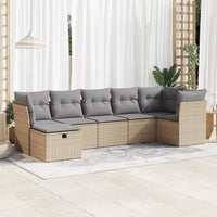 Thumbnail for 7-tlg. Garten-Sofagarnitur mit Kissen Beige Poly Rattan