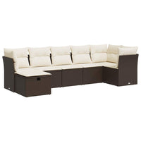 Thumbnail for 7-tlg. Garten-Sofagarnitur mit Kissen Braun Poly Rattan